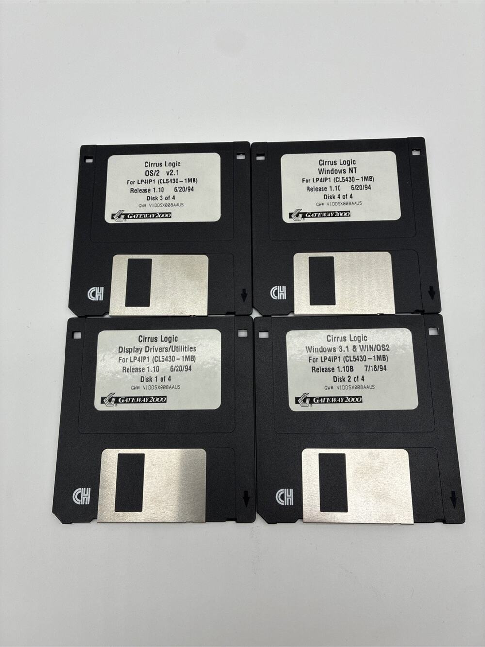 Cirrus Logic Gateway 2000 Floppy Disks 1.10 & 1.10B Vintage - Windows 3.1 Used